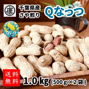 お得なクーポン配布中！送料無料 【令和5年産千葉県産Qなっつ さや煎り落花生1kg(500g×2袋)】ピーナッツ ギフト 千葉みやげ　yp yp