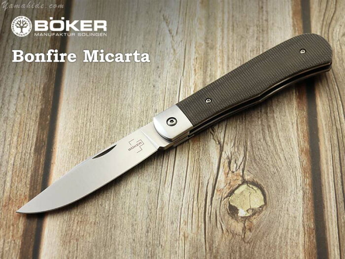 ボーカー プラス 01BO182 ボンファイア マイカルタ ライナーロック 折り畳みナイフ,BOKER Bonfire Micarta Folding Knife