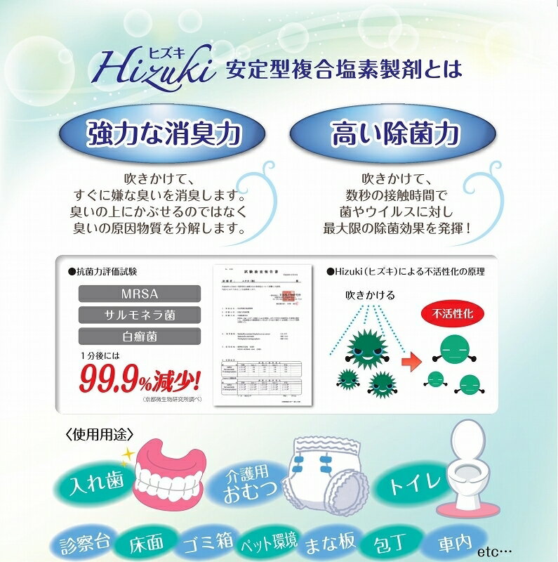 HIZUKI(ヒズキ)除菌amp;消臭スプレー500ml(安定型複合塩素製剤)
