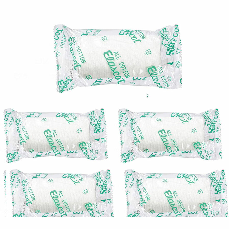 エラスコット （5.0cm × 4.5m) 2号 6巻 ガーゼ ガーゼタオル ガーゼハンカチ 生地 大判 日本製 無地 傷口 怪我 絆創膏