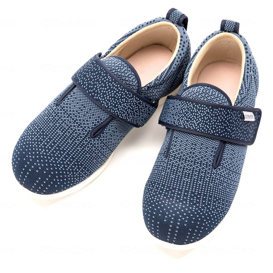 ダブルマジック3 ニット 5E 紺 S 介護靴 女性 レディース 男性 メンズ あゆみ 滑り止め シューズ スポーツ スニーカー 軽量 外履き 介護 医療 ウェルファン掲載 ウォーキング ランニング