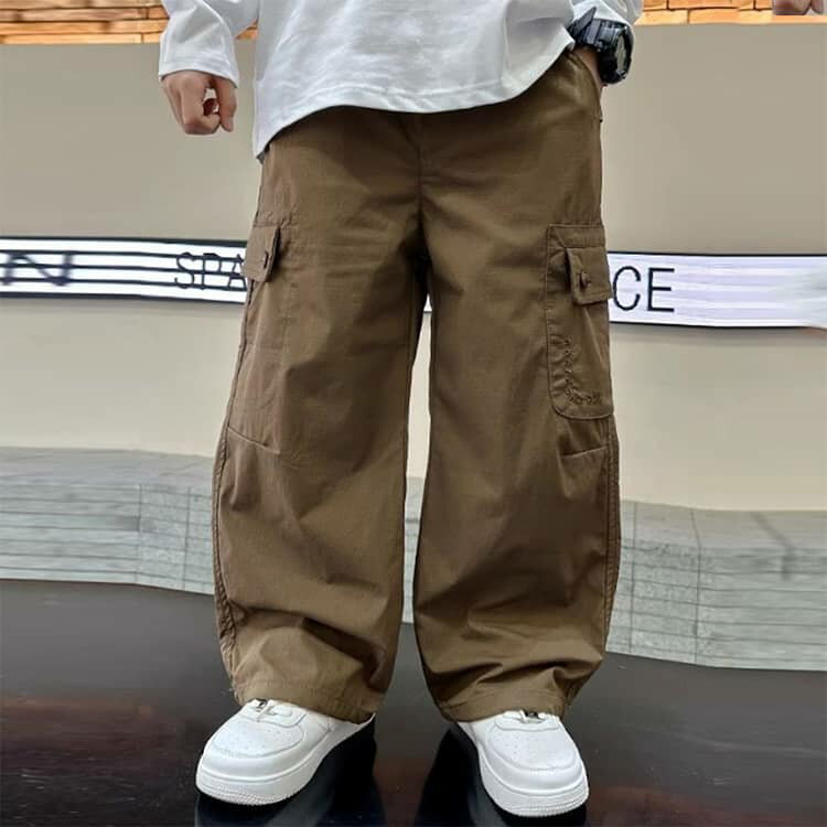 カーゴパンツ キッズ 男の子 ジュニア パンツ 子供服 ロングパンツ 長ズボン チノパンツ ゆったり ボトムス ビッグポケット ワイドパンツ 春 秋 カジュアル ダンス衣装 hiphop 小学生 中学生 子ども服 通学 通園 送料無料 120 130 140 150 160 170cm 3