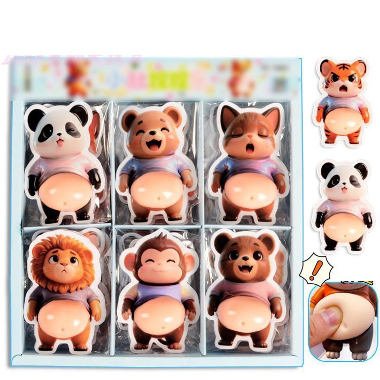 30枚セット ぷにぷにシール もちもち スクイーズシール 3D お腹 ぷにぷに おしりシ...