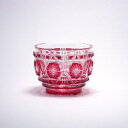 薩摩 切子猪口(大)C18金赤