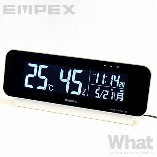 EMPEX 電波時計付デジタル温湿度計 TD-8262 【エンペックス 温度計 湿度計 目覚まし時計 アラーム カレンダー グラデーションモード デザイン雑貨 インテリア 気温 室温 乾燥 熱中症対策 寝室 置時計】 EMPEX 電波時計付デジタル温湿度計 TD-8262 【エンペックス 温度計 湿度計 目覚まし時計 アラーム カレンダー グラデーションモード デザイン雑貨 インテリア 気温 室温 乾燥 熱中症対策 寝室 置時計】