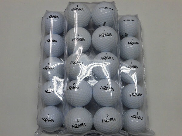 【A・Bランク混合】HONMA D1　ホワイト 30球　2018・2020年　ホンマ　ディーワン【中古】ロストボール　ゴルフボール【送料無料】