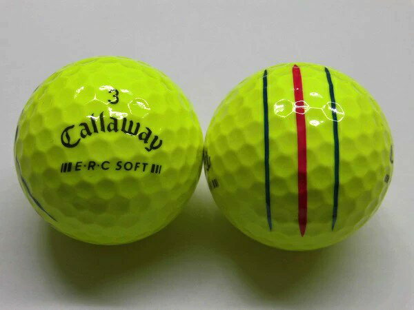 【Sランク】【マーク・ネーム有】キャロウェイ　2023年　ERCソフト　トリプルトラック　イエロー　1球【中古】ロストボール　ゴルフボール　ERCSOFT　TRIPLE TRACK　Callaway