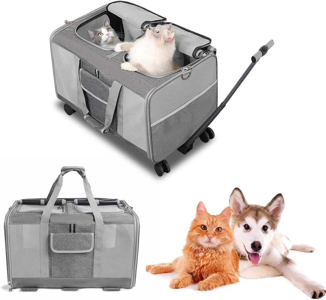 猫 キャリー 2匹用 キャリーバッグ 折りたたみ 通気性 耐久性 リュック 軽量 持ち運び 旅行 通院 ペット用品
