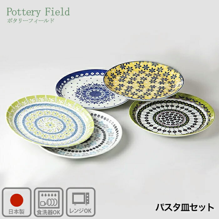 パスタ皿セット 北欧風 食器 皿 北欧 美濃焼 丸皿 25cm 5枚 ポタリーフィールド Pottery Field 合羽橋 かっぱ橋