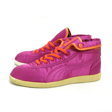 a■【24cm】プーマ/PUMA 351007 マジック トップ ハイカットナイロンスニーカー ピンク/LADIES/31【中古】