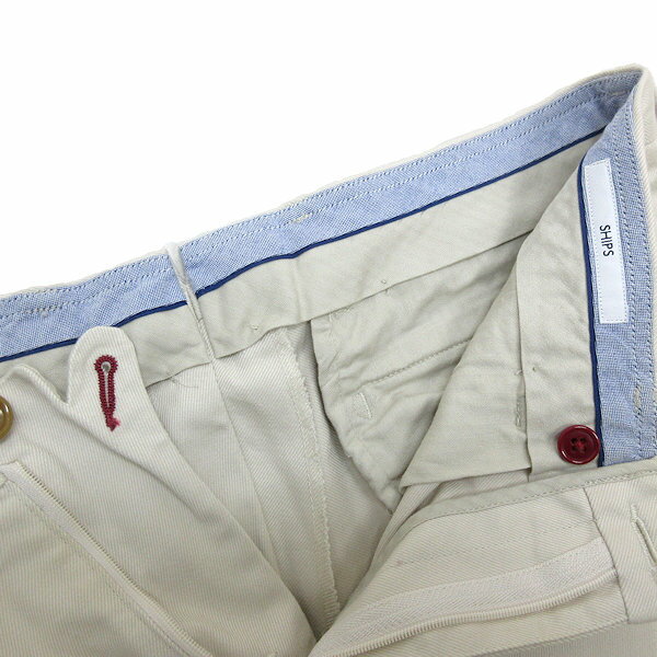 k■シップス/SHIPS ワンタック スリムコットンパンツ【46】ベージュ/MENS/104【中古】