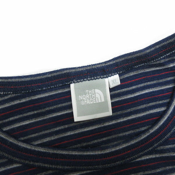 y■THE NORTH FACE ノースフェイス/LEAVES CREW Women’sクルーネックシャツ■紺【レディースXL】LADIES/60【中古】