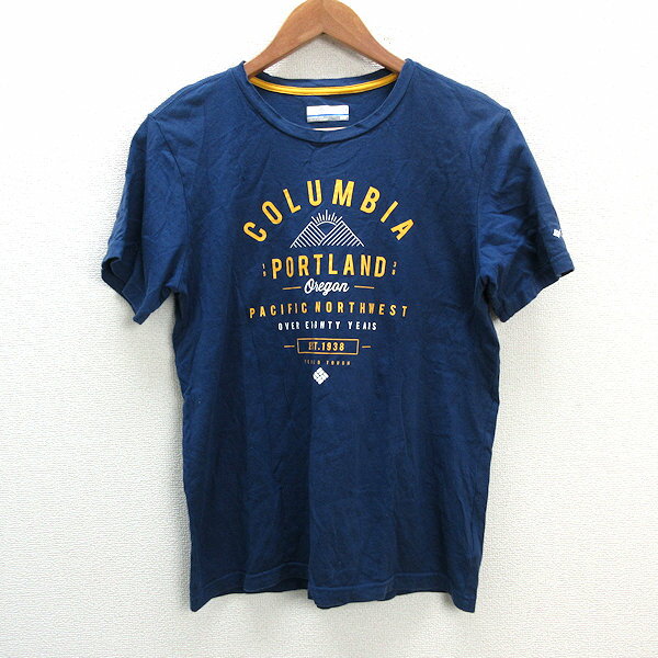 s■コロンビア/Columbia リーザントレイル Tシャツ AE0729【M】紺/MENS/67【中古】