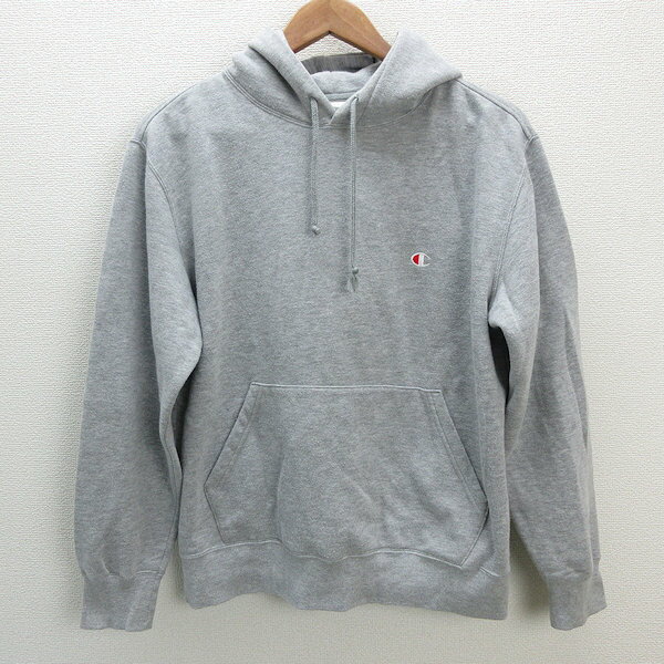 y■チャンピオン/CHAMPION スウェットパーカー■灰【メンズL】MENS/89【中古】