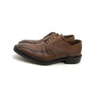 k■ITALY製■ブランド不明■【41サイズ】スワールトゥ レザーシューズ/ビジネスシューズ/茶/MENS■37【中古】