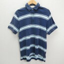 z■トミーヒルフィガー/TOMMYHILFIGER 半袖ポロシャツ ボーダー【M】青系/men's/30【中古】(4)