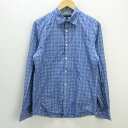 D■トミーヒルフィガー/TOMMY HILFIGER チェック柄 長袖シャツ【S/P】青/MENS/101【中古】■(4)
