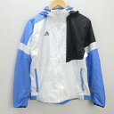 D■アディダス/adidas ウィンドブレーカー JKT【M】白 水色/MENS/38【中古】