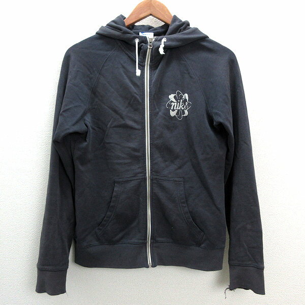 s■ナイキ/NIKE スウェット地 ジップアップパーカー【XL】灰/LADIES/65【中古】