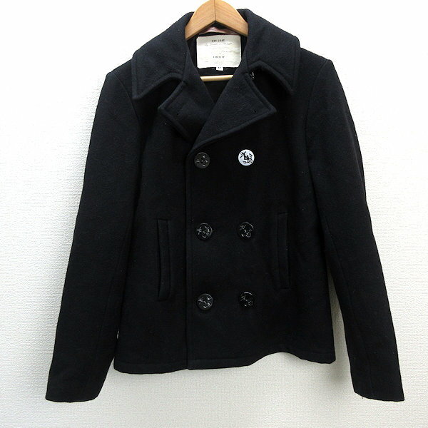 s■USA製■フィデリティ/FIDELITY ウール Pコート【M】黒/MENS/25【中古】