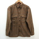 s■アローズ/green label relaxing チェック柄 長袖シャツ/ウール混【L】茶/MENS/29【中古】(4)