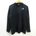 G■パラディーゾ/ PARADISO 長袖モックネックシャツ/ゴルフウェア【LL】黒/men's/18【中古】■