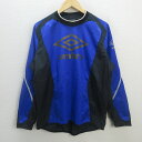 H■アンブロ/UMBRO ロゴプリント ピステジャケット トレーニングウェア【L】青黒/MENS■38【中古】