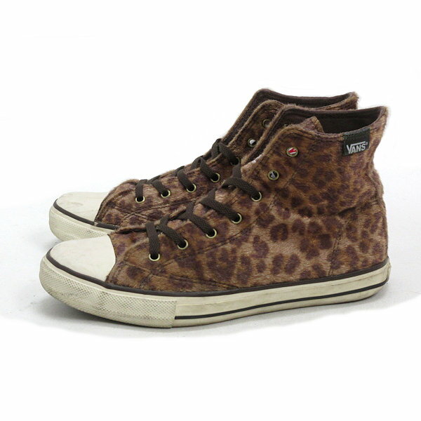 y■【US6H】バンズ/VANS V66LEOPARD レオパード柄ハラコ調スニーカー■茶MENS/61【中古】