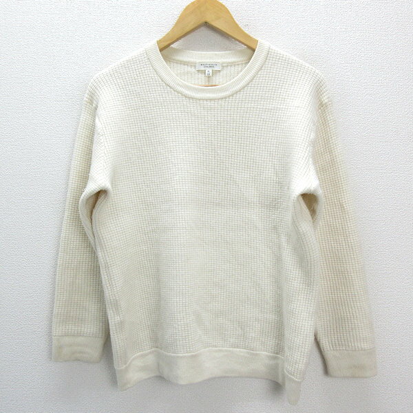 y■ユナイテッドアローズ/UNITEDARROWS B&Yウールセーター■白【メンズXL】MENS/細身/25【中古】
