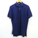 y■香港製■ラルフローレン/POLO RALPH LAUREN 鹿の子 半袖ポロシャツ■紫【メンズM】MENS/82【中古】