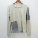 a■ファクトタム/FACTOTUM 切替 クルーネックニットセーター【46】ベージュ/MENS/32【中古】