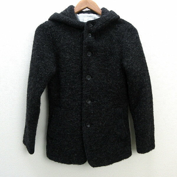 a■ユナイテッドアローズ/UNITED ARROWS B&Y フード付き コート【S】グレー系/MENS/48【中古】