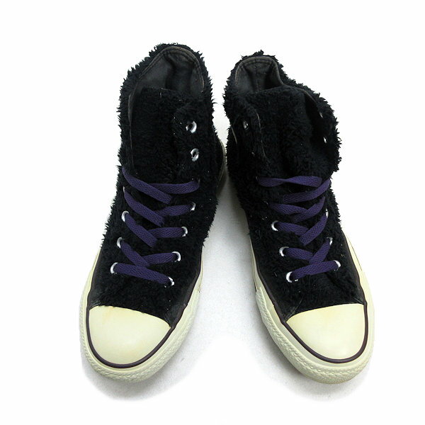 y■【23.5cm】コンバース/CONVERSE ALLSTAR HIモコモコ パイルスニーカー■黒LADIES/89【中古】