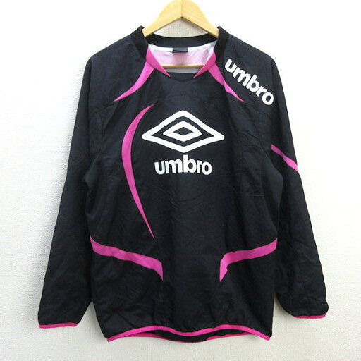 s■アンブロ/UMBRO プルオーバートレーニングジャケット/裏地メッシュ【L】黒紺/MENS/9【中古】 s■アンブロ/UMBRO プルオーバートレーニングジャケット/裏地メッシュ【L】黒紺/MENS/9【中古】