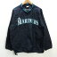 y■2002年製 レトロ■MLB シアトルマリナーズ/MARINERS プルオーバージャケット/イチロー■紺【メンズL】MENS/75【中古】