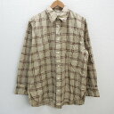 s■ユニクロ/UNIQLO×マルニ 449537 オーバーサイズプリントシャツ 長袖シャツ【L】ベージュ/MENS/122【中古】