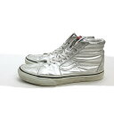 s■【24.5cm】バンス/VANS ハイカット レザースニーカー■銀/MENS/15【中古】