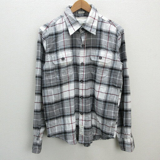 s■アバクロンビー&フィッチ/Abercrombie&Fitch チェック柄長袖シャツ/ネルシャツ【M】灰/MENS/30【中古】 s■アバクロンビー&フィッチ/Abercrombie&Fitch チェック柄長袖シャツ/ネルシャツ【M】灰/MENS/30【中古】