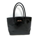 s■フォリフォリ/Folli Follie エナメルハンドバッグ BAG■黒/LADIES/76【中古】