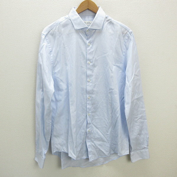 z■ザラマン/ZARA ItalianFabric 長袖シャツ 無地【XL】MENS■81【中古】■(4)