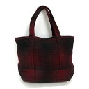k■USA製■フィデリティ×ウールリッチ/FIDELITY×WOOLRICH PEA COAT BAG ウールチェック トートバッグ/赤黒/BAG/兼用■137...