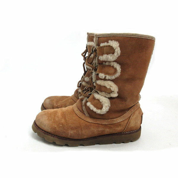 k■【23cm】アグ/UGG 3219 3219 ROMMY ロミー ムートンブーツ/ベージュ/LADIES■17【中古】 1