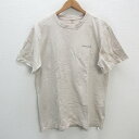 z■モンベル/mont-bell コットン半袖Tシャツ バックプリント【L】ベージュ/MENS/123【中古】■