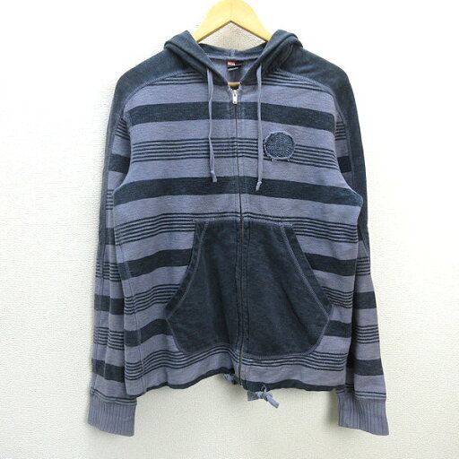 G■ディーゼル/DIESEL フルジップパーカー/マルチボーダー【L】紺系/men's/32【中古】■ G■ディーゼル/DIESEL フルジップパーカー/マルチボーダー【L】紺系/men's/32【中古】■