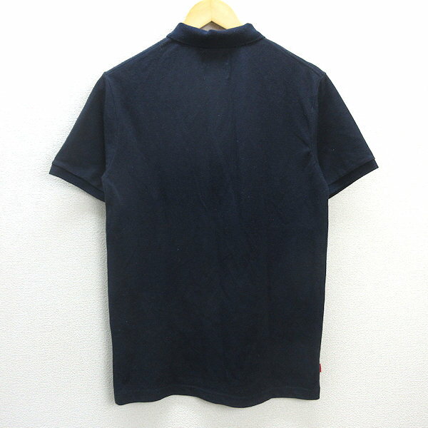 G■ビッグジョン/BIGJOHN ナノユニバース 半袖ポロシャツ/鹿の子地【M】紺/men's/77【中古】■