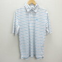 G■アディダス/adidas 半袖ドライポロシャツ/ゴルフウエア【O】水色/men's/90【中古】■