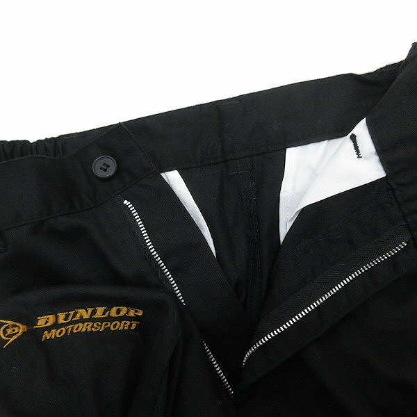 k■ダンロップ/DUNLOP MOTORSPORT ウエストゴム/イージーコットンパンツ【S】黒/MENS■49【中古】
