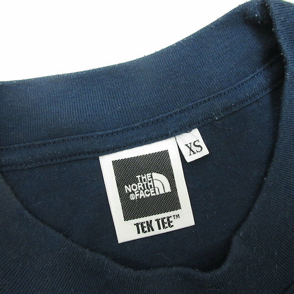 s■日本製■ノースフェイス/NORTH FACE TEK TEE プリントTシャツ【XS】紺/MENS/189【中古】