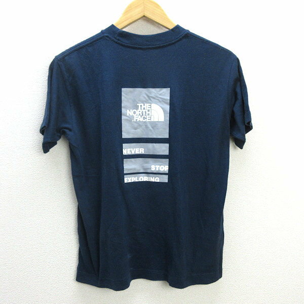 s■日本製■ノースフェイス/NORTH FACE TEK TEE プリントTシャツ【XS】紺/MENS/189【中古】