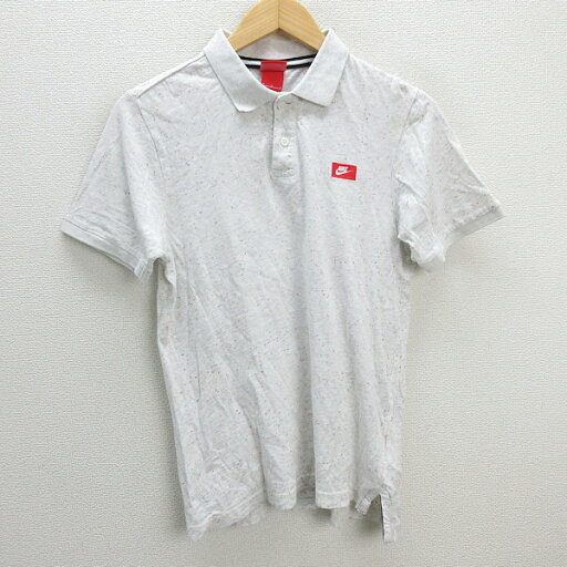 z■ナイキ/NIKE 半袖ポロシャツ ロゴ【M】薄灰/men's/148【中古】 z■ナイキ/NIKE 半袖ポロシャツ ロゴ【M】薄灰/men's/148【中古】